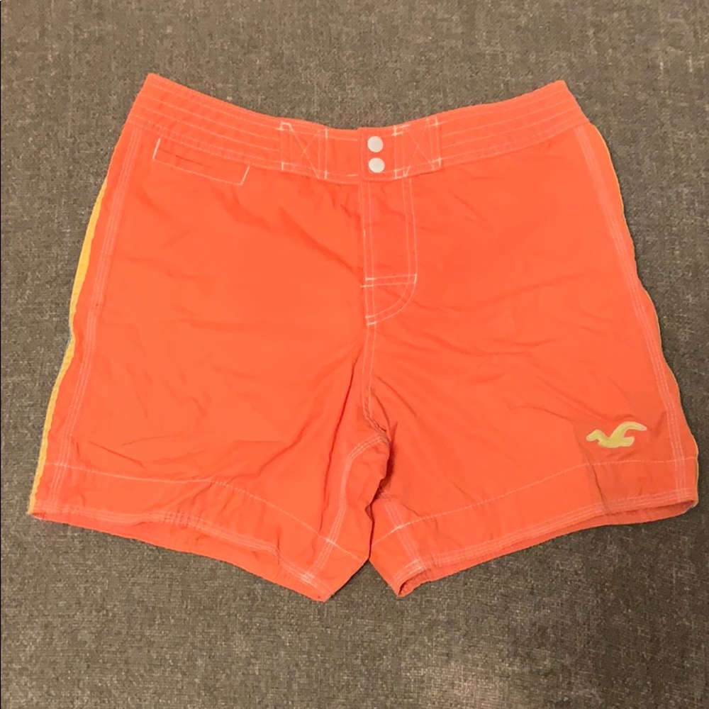 Orange swim shorts